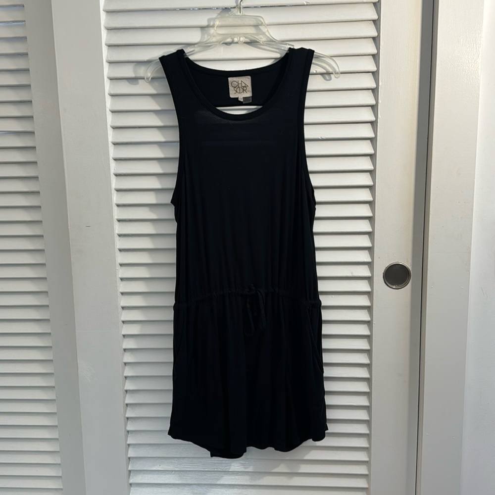 Chaser Black Draped Back Jersey Mini Dress - Medium - Picture 1 of 9